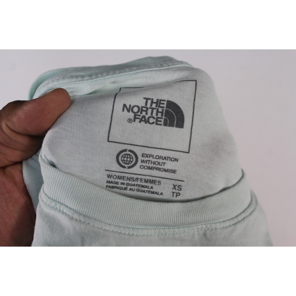 The North Face T-Shirt Womens XS Teal Good Crew Neck Short Sleeve Graphic Logo - Picture 4 of 10